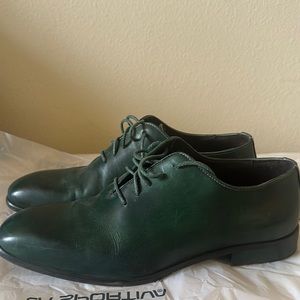 Emerald green handmade Italian leather
